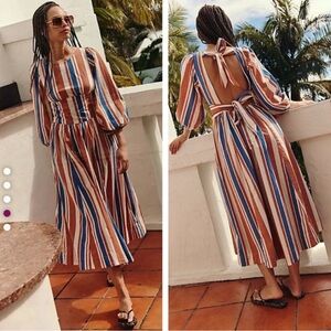 Free People Serena stripe midi dress xs nwot